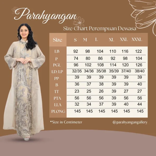 dewasa perempuan size guide